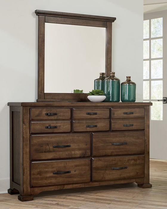 Vaughan-Bassett Joinery 6 Drawer Dresser in Natural Oak