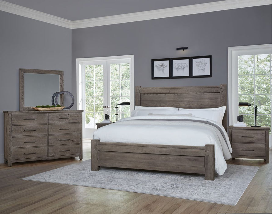 Vaughan Bassett Dovetail Cal King Poster Bed in Mystic Grey