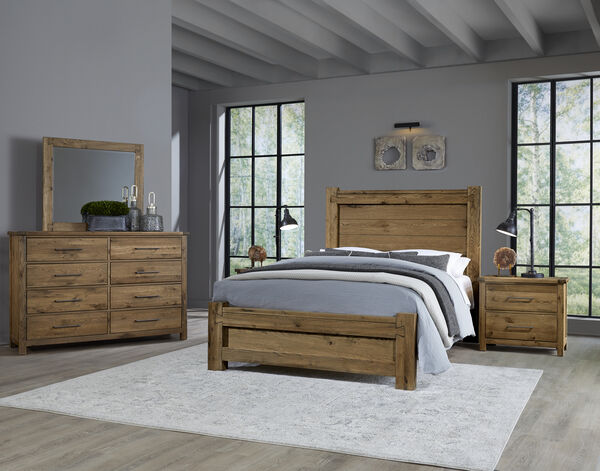 Vaughan Bassett Dovetail King Poster Bed in Natural