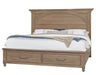 Vaughan Bassett Vista King Mansion Storage Bed in Natural Oak image