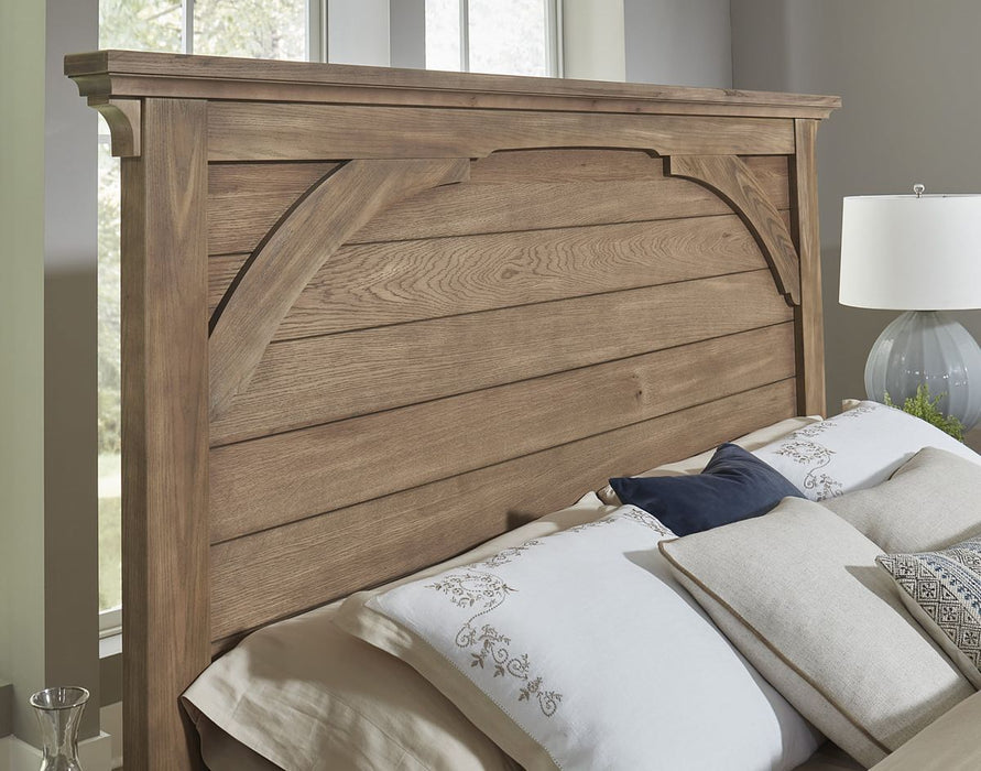 Vaughan Bassett Vista Queen Mansion Storage Bed in Natural Oak
