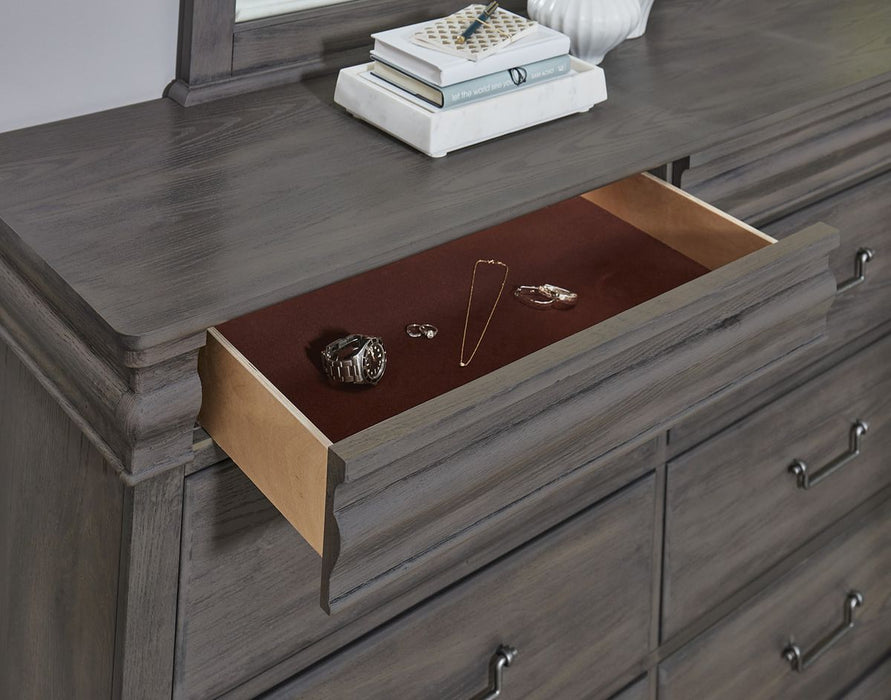 Vaughan Bassett Vista 5-Drawer Chest in Grey Oak