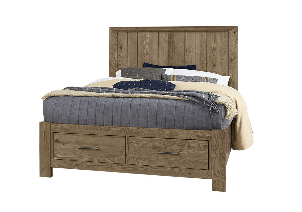 Vaughan Bassett Yellowstone King Panel Storage Bed in Chestnut Natural image