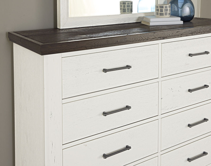 Vaughan Bassett Yellowstone 8 Drawer Dresser in White & Buckskin