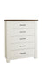 Vaughan Bassett Yellowstone 5 Drawer Chest in White & Buckskin image