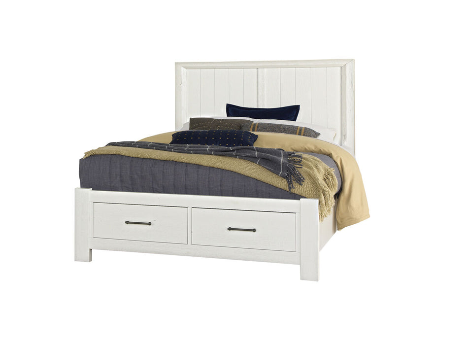 Vaughan Bassett Yellowstone King Panel Storage Bed in White & Buckskin image