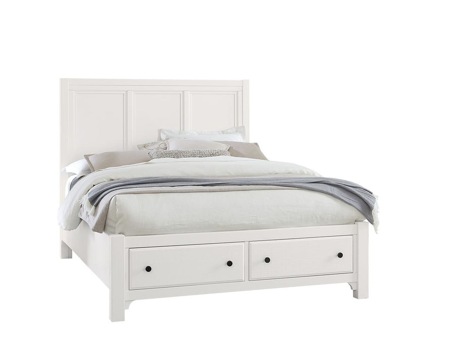 Vaughan Bassett Cool Farmhouse Panel King Bed with Storage in Soft White image