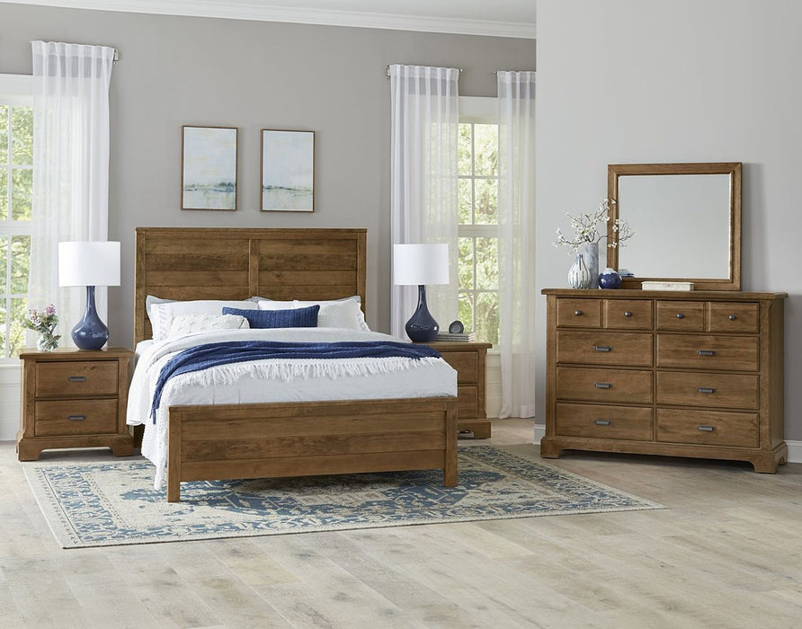 Vaughan Bassett Lancaster County King Panel Bed in Amish Cherry