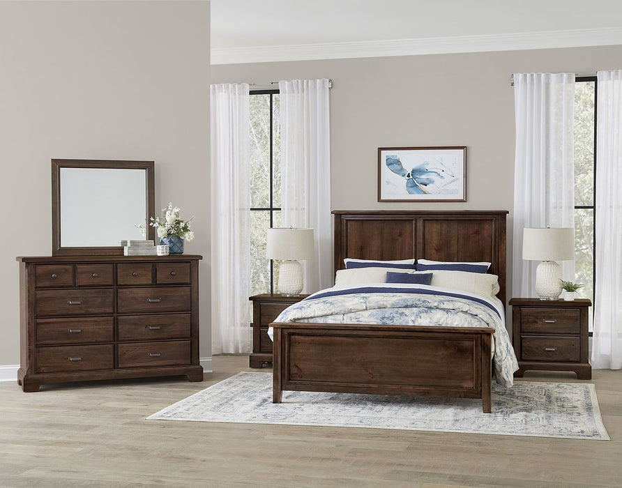 Vaughan Bassett Lancaster County Queen Panel Bed in Amish Walnut