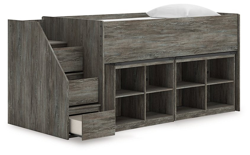 Frandern Loft Bed with Bookcase Storage