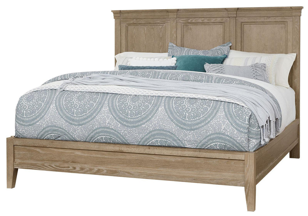 Vaughan-Bassett Passageways Deep Sand Queen Mansion Bed with Low Profile Footboard in Medium Brown