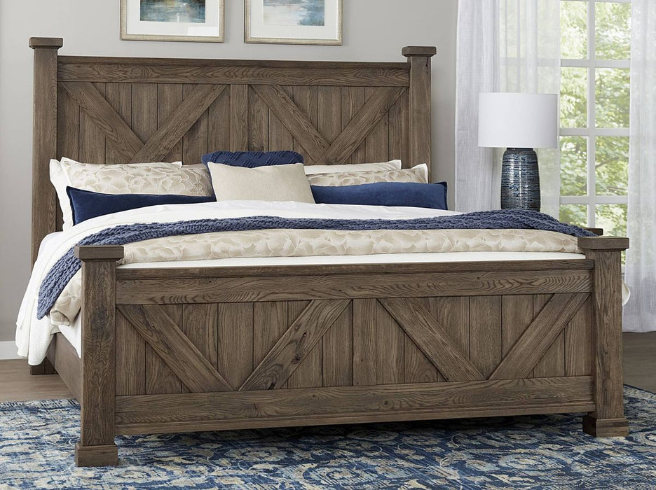 Vaughan Bassett Yosemite Queen Panel Bed in Smoke